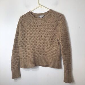 Everlane sweater small tan Textured Knit Sweater in Warm Tan merino wool alpaca
